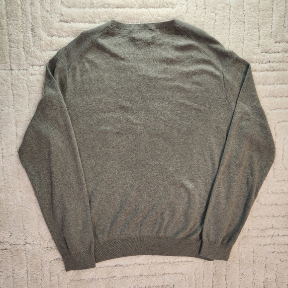 Polo Ralph Lauren 100% Pima Cotton V-Neck Sweater Mens Size Large Gray Jumper - Picture 2 of 9